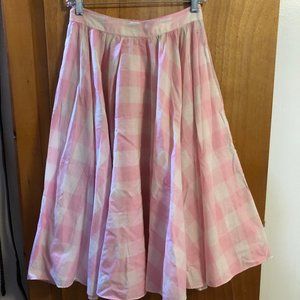 Vintage Gingham Midi Skirt